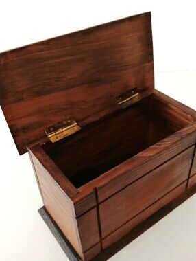 Vintage Wooden Recipe Box - Dark Brown